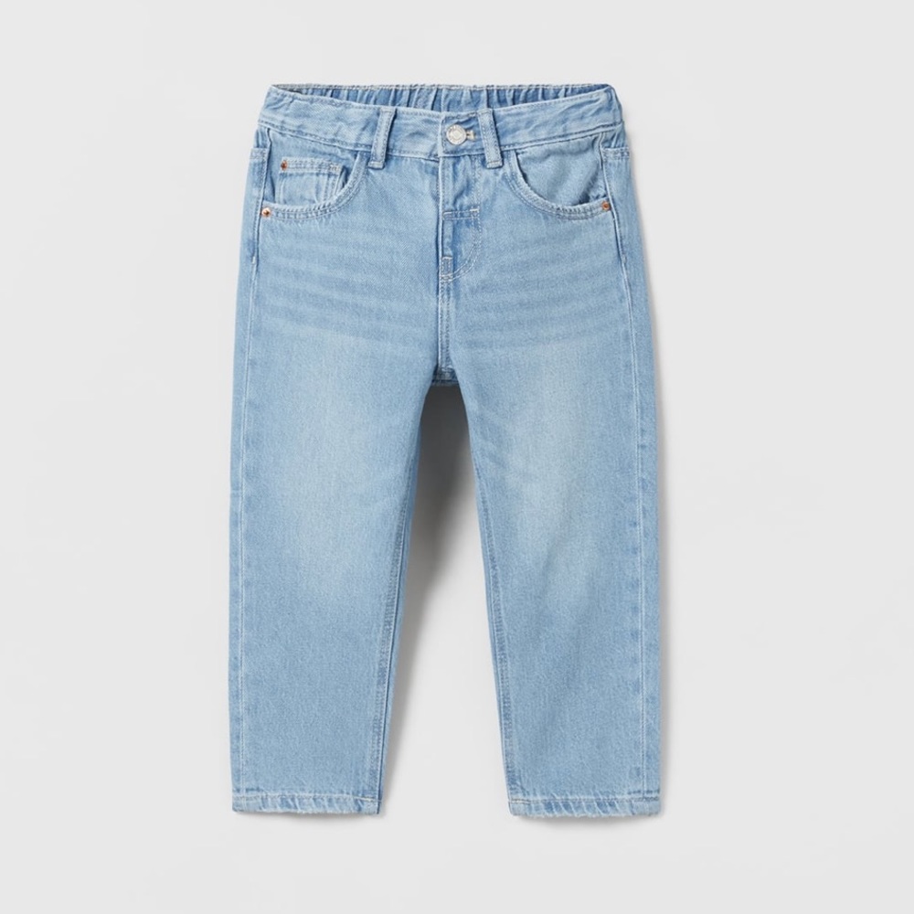 Zara Baby Girl Mom Fit Light Blue Jeans 12-18 Months